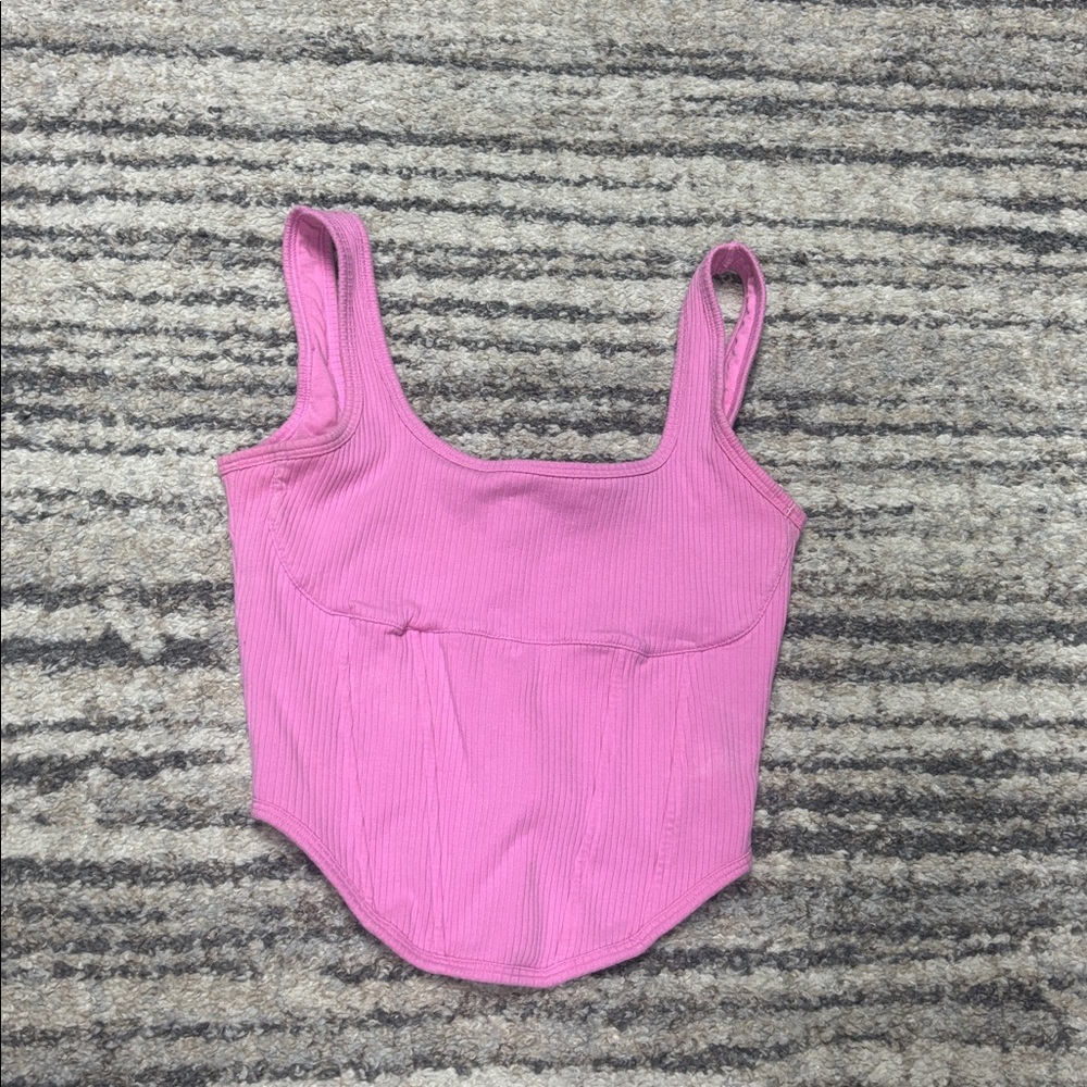 PINK Ribbed Tank Top